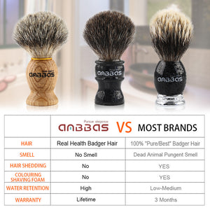 Black Badger Shaving Brush Set with Stand,Soap and Bowl Men Gift Kit