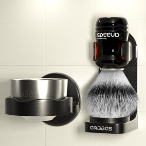 4IN1 Space-saving Shaving Set,Synthetic Hair Brush,Soap Bowl,ABS Holders for Men