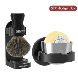 Anbbas Badger Shaving Brush with ABS Hanging Holder for Traditional Shave
