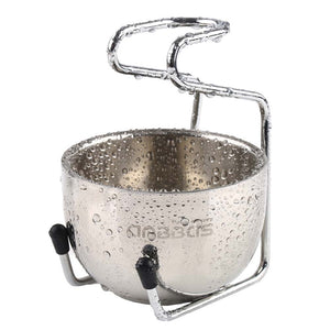 Stainless Steel Shaving Brush Stand and 2 Layers Soap Bowl