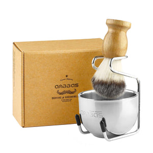 3IN1 Synthetic Shaving Brush Set,Shaving Stand + Bowl Perfect for Men Gift Idea