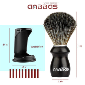 3IN1 Shaving Brush Set with Black Holder Stand Travel Case