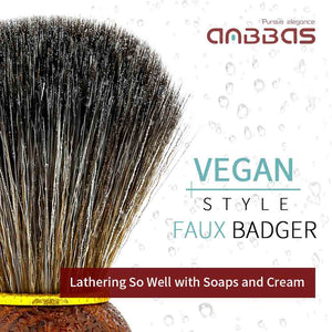 Vegan Shaving Brush Set with Black Holder,Travel Case Kit for Men